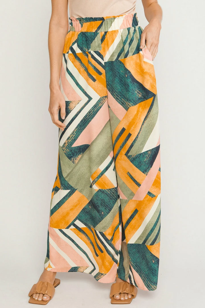 Purple Door Boutique Green Abstract Wide Leg Pants New Arrivals 3 Purple Door Boutique Green Abstract Wide Leg Pants New Arrivals
