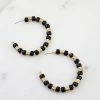 Purple Door Boutique Stay Beaded Black Hoop Earrings