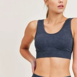 Mono B Athleisure Mono B Meeting Goals Black Sports Bra Ladies'