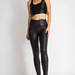 Purple Door Boutique Chintz Leopard Print Black Leggings New Arrivals