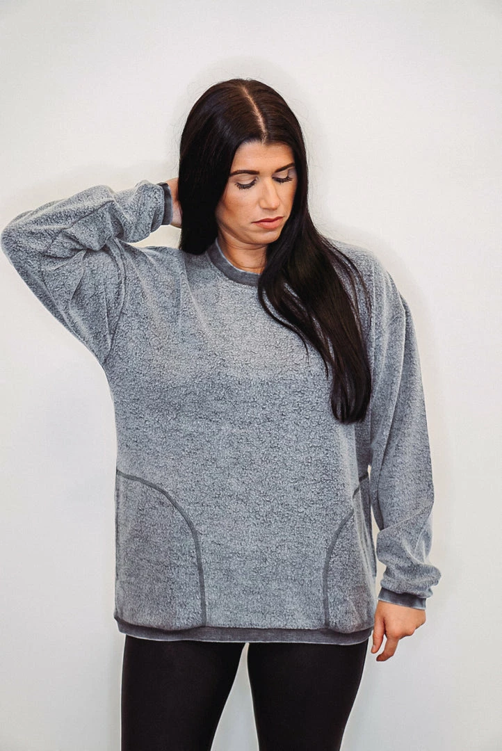 Purple Door Boutique Mono B Fuzzy Charcoal Pullover 10 Purple Door Boutique Mono B Fuzzy Charcoal Pullover