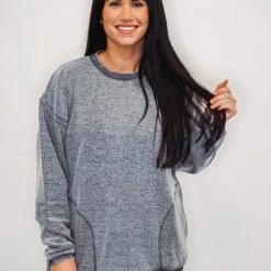 Purple Door Boutique Mono B Fuzzy Charcoal Pullover 19 Purple Door Boutique Mono B Fuzzy Charcoal Pullover