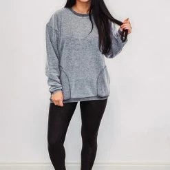 Purple Door Boutique Mono B Fuzzy Charcoal Pullover 20 Purple Door Boutique Mono B Fuzzy Charcoal Pullover