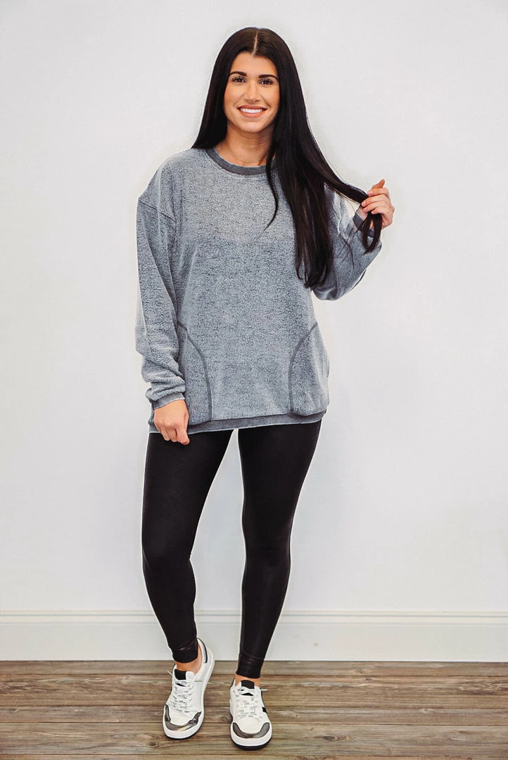 Purple Door Boutique Mono B Fuzzy Charcoal Pullover 9 Purple Door Boutique Mono B Fuzzy Charcoal Pullover