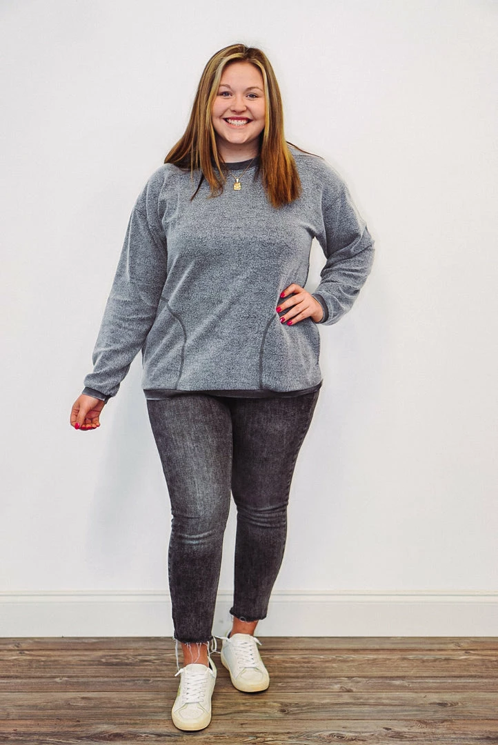 Purple Door Boutique Mono B Fuzzy Charcoal Pullover 4 Purple Door Boutique Mono B Fuzzy Charcoal Pullover