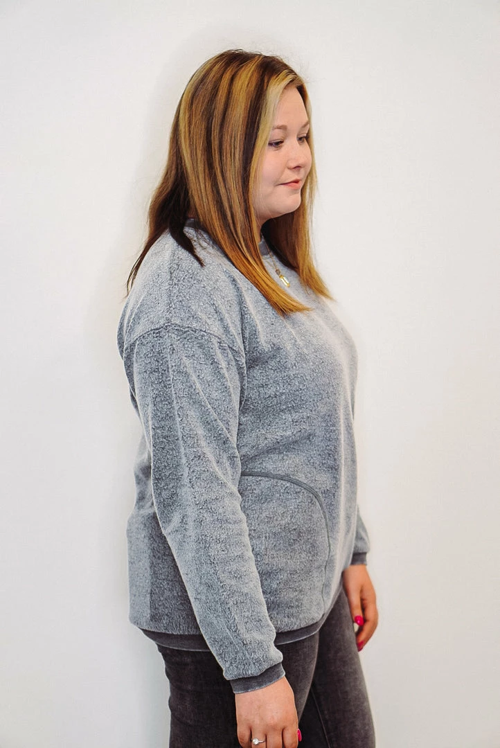 Purple Door Boutique Mono B Fuzzy Charcoal Pullover 6 Purple Door Boutique Mono B Fuzzy Charcoal Pullover