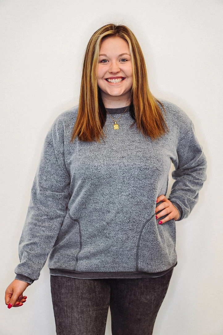 Purple Door Boutique Mono B Fuzzy Charcoal Pullover 2 Purple Door Boutique Mono B Fuzzy Charcoal Pullover