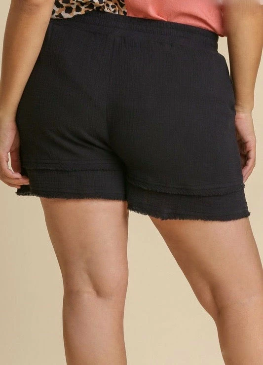 Purple Door Boutique Together Forever Black Gauze Shorts Ladies' 5 Purple Door Boutique Together Forever Black Gauze Shorts Ladies'