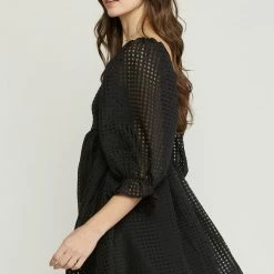 Purple Door Boutique Grid Print Black Babydoll Dress 7 Purple Door Boutique Grid Print Black Babydoll Dress