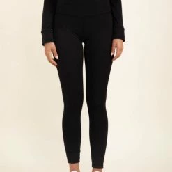 Mono B Athleisure Mono B GREEN Essential Solid Black Leggings