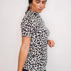 Purple Door Boutique Black Leopard Print Thermal Top $15 & $19 Tops