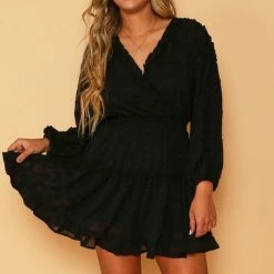 Purple Door Boutique Vineyard Days Black Mini Dress New Arrivals