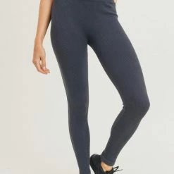 Mono B Athleisure Ladies' Mono B Ribbed Essential Seamless Black Leggings