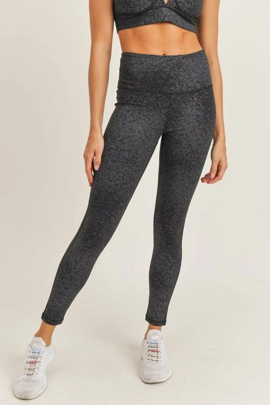 Mono B Athleisure Mono B Black Flake Foil Leggings 1 Mono B Athleisure Mono B Black Flake Foil Leggings
