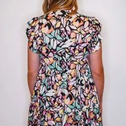 Purple Door Boutique Black Floral Babydoll Dress