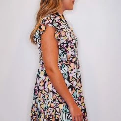 Purple Door Boutique Black Floral Babydoll Dress