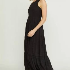 Purple Door Boutique New Arrivals Black One Shoulder Maxi Dress