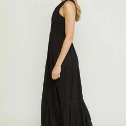 Purple Door Boutique New Arrivals Black One Shoulder Maxi Dress