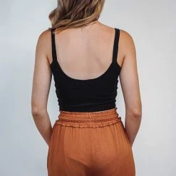 Purple Door Boutique No Regrets Black Crop Tank Top