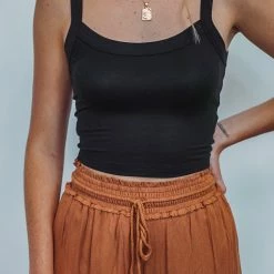 Purple Door Boutique No Regrets Black Crop Tank Top