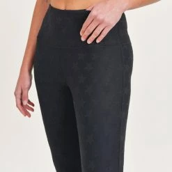Mono B Athleisure Mono B Black Star Jacquard Leggings New Arrivals