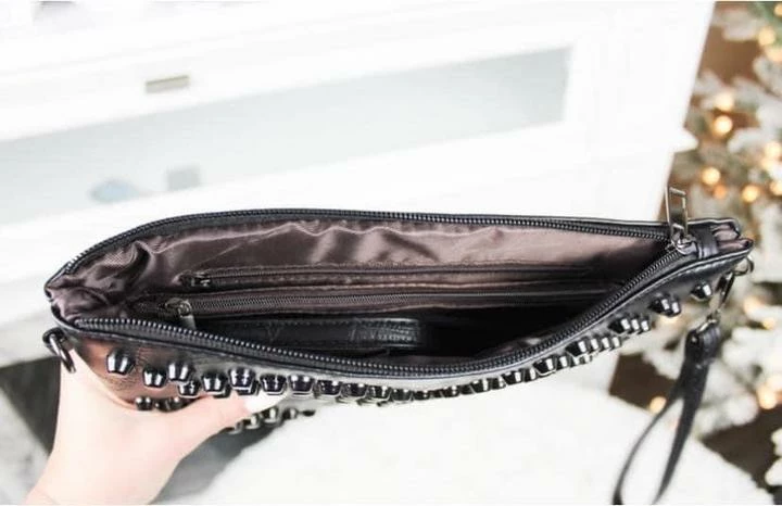 Purple Door Boutique Accessories/Gifts Studded Clutch Crossbody Black 3 Purple Door Boutique Accessories/Gifts Studded Clutch Crossbody Black