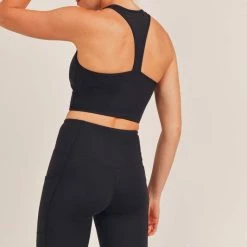 Mono B Athleisure Mono B GREEN Black Racer Cropped Tank