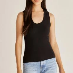 New Arrivals Z Supply Black Sirena Rib Tank Top