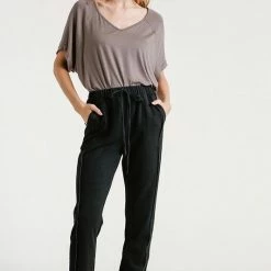 Purple Door Boutique New Arrivals Cozy Days Black Mineral Washed Joggers