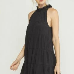 Purple Door Boutique New Arrivals Destiny Awaits Black Tiered Dress