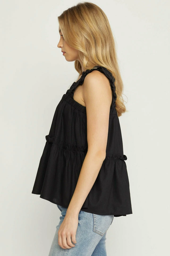 Purple Door Boutique Sunshine Wishes Black Tiered Top 3 Purple Door Boutique Sunshine Wishes Black Tiered Top