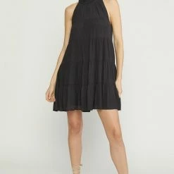 Purple Door Boutique New Arrivals Destiny Awaits Black Tiered Dress