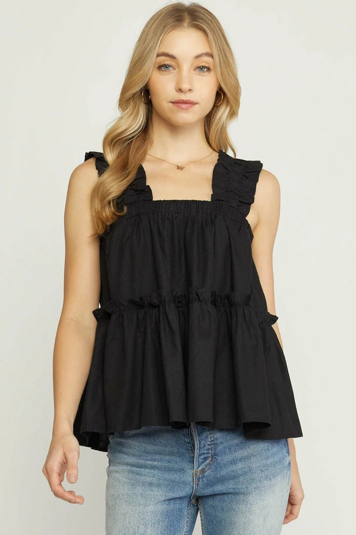 Purple Door Boutique Sunshine Wishes Black Tiered Top 1 Purple Door Boutique Sunshine Wishes Black Tiered Top