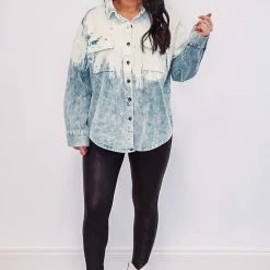 Purple Door Boutique New Arrivals Denim Tie Dye Corduroy Jacket
