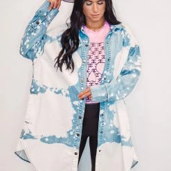 Purple Door Boutique Cloud Washed Denim Tunic Dress