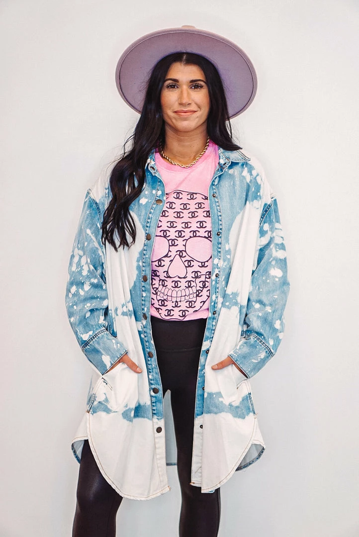 Purple Door Boutique Cloud Washed Denim Tunic Dress 3 Purple Door Boutique Cloud Washed Denim Tunic Dress