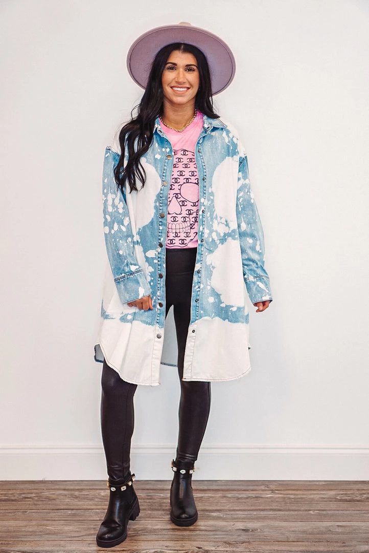 Purple Door Boutique Cloud Washed Denim Tunic Dress 2 Purple Door Boutique Cloud Washed Denim Tunic Dress