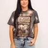 Purple Door Boutique Ladies' ZZ Top Bleached Charcoal Tee