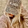 Purple Door Boutique Blonde Leopard Print Hat Headwear