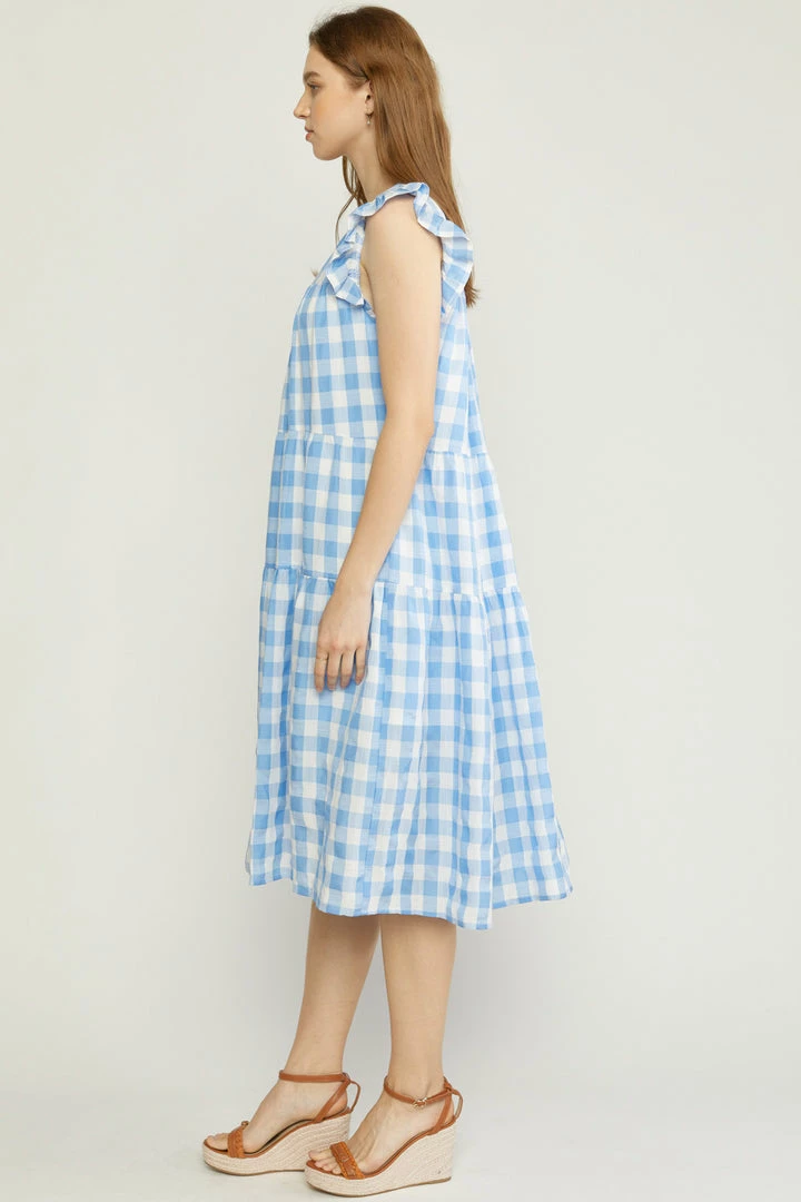 Purple Door Boutique Fanciful Blue Gingham Midi Dress 3 Purple Door Boutique Fanciful Blue Gingham Midi Dress