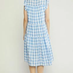 Purple Door Boutique Fanciful Blue Gingham Midi Dress 7 Purple Door Boutique Fanciful Blue Gingham Midi Dress