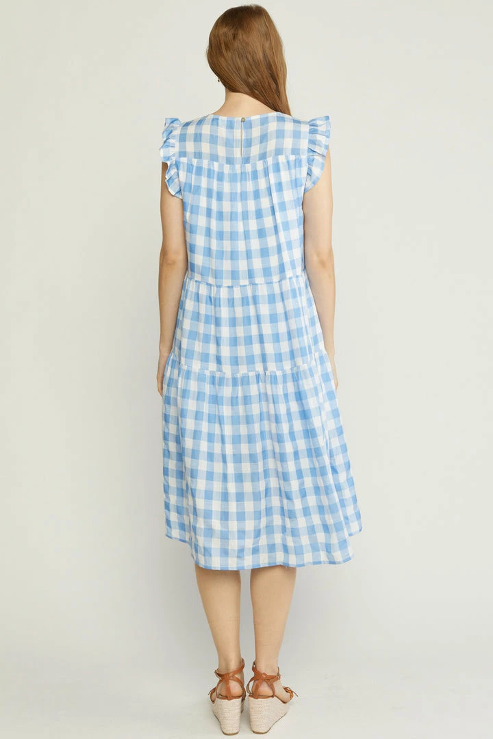 Purple Door Boutique Fanciful Blue Gingham Midi Dress 4 Purple Door Boutique Fanciful Blue Gingham Midi Dress