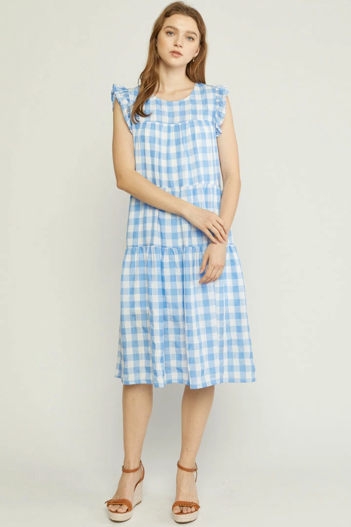 Purple Door Boutique Fanciful Blue Gingham Midi Dress 1 Purple Door Boutique Fanciful Blue Gingham Midi Dress