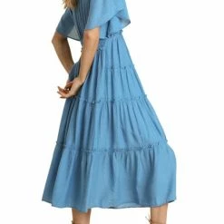 Purple Door Boutique Hopeless Romantic Blue Midi Dress