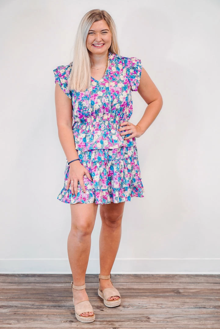 Purple Door Boutique Floral Wonders Smocked Pink Dress 2 Purple Door Boutique Floral Wonders Smocked Pink Dress