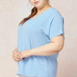 The Purple Door Boutique Sunshiny Days Oversized Blue Top