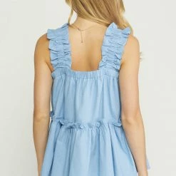 Purple Door Boutique Summer SALE Sunshine Wishes Blue Tiered Top