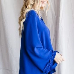 Purple Door Boutique Winter Favorite Royal Blue Top