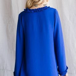 Purple Door Boutique Winter Favorite Royal Blue Top