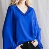 Purple Door Boutique Winter Favorite Royal Blue Top